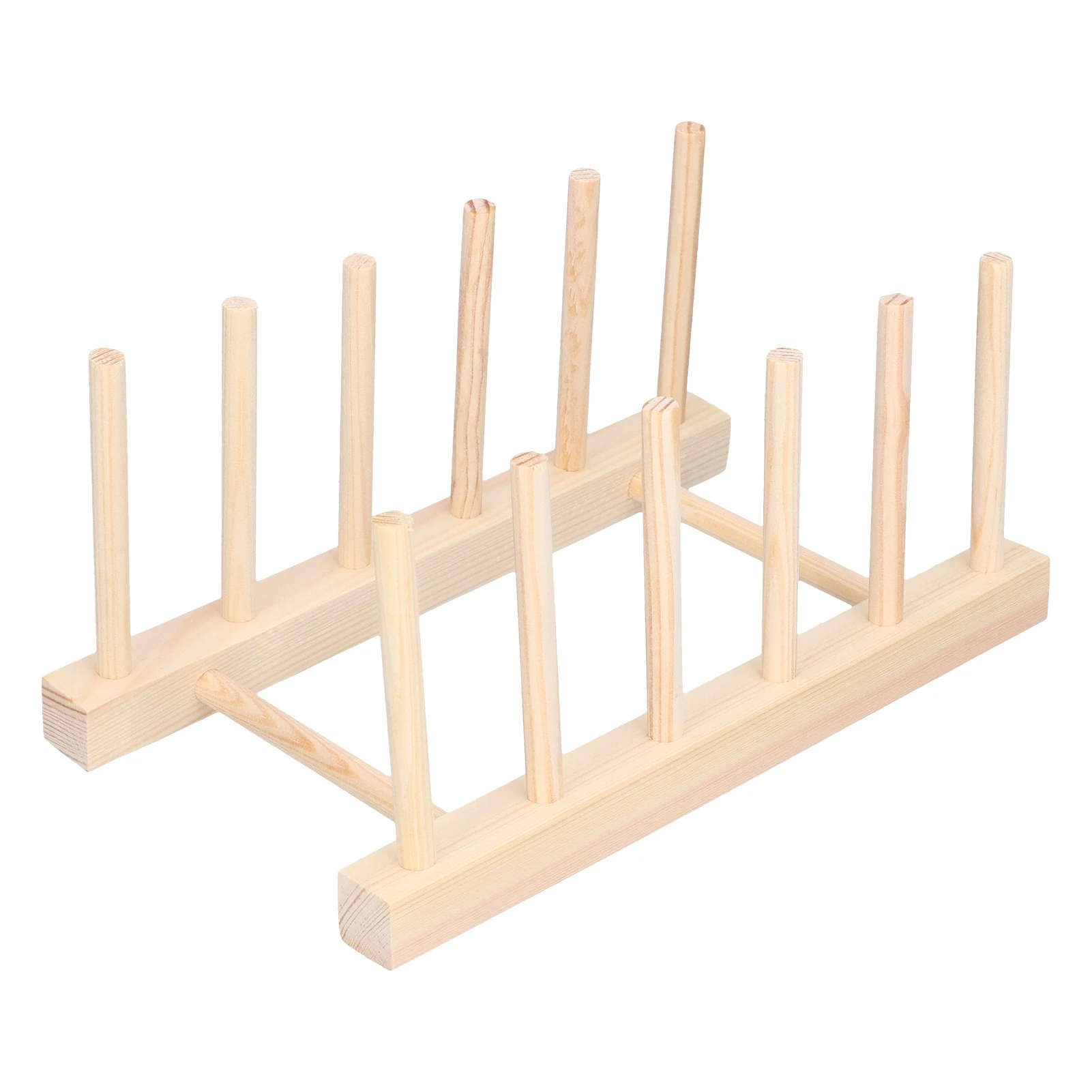 

3/5 Grids Bamboo Dish Plate Lightweight Portable Environmental Friendly Durable Pine Wood Dish Rack For Home Kitchen