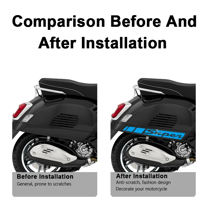 POSFIRA Motorcycle Fairing Sticker Vinyl Decals for Vespa GTS 300 125 250 Super GTS300 GTS125 GTS250 Scooter Accessories