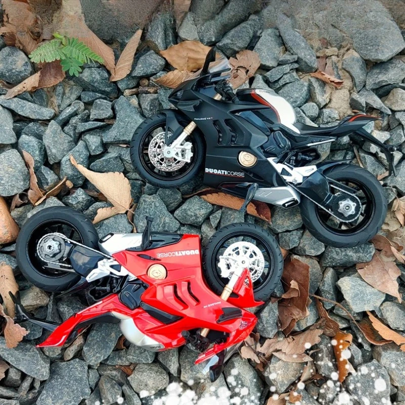 1:12 V4S Panigale Diecast Motorcycle Model Toy Replica With Sound Light birthday christmas gift Collection bike