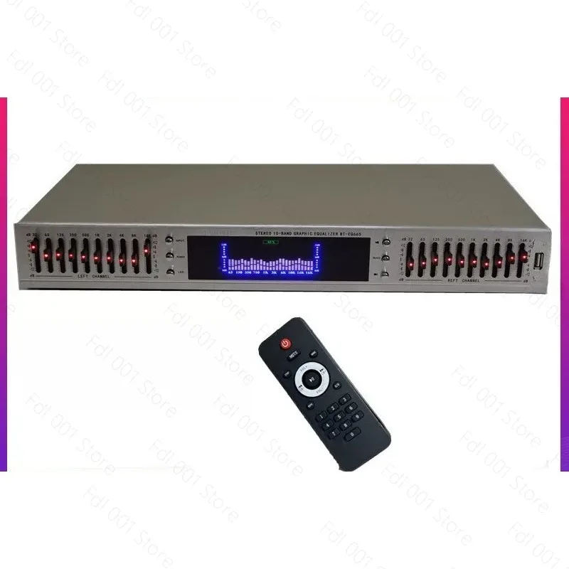 for 220V EQ665 Equalizer Hifi Home EQ Equalizer Dual 10 BAND Stereo Treble Alto Bass Regulation With Built-in Bluetooth New