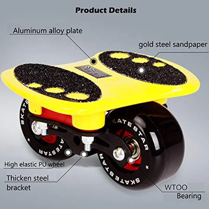 Aluminum Deck Freeline Drift Skates Plate Anti-Slip Board Split Skateboard  with 78A High Rebound Pu Wheels