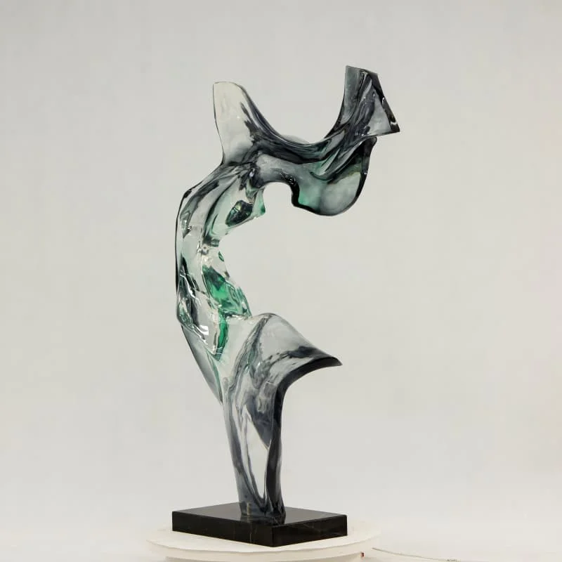 Customizable Handmade Decoration Sculpture Resin Crafts Sculpture Light Blue Transparent Resin Decoration