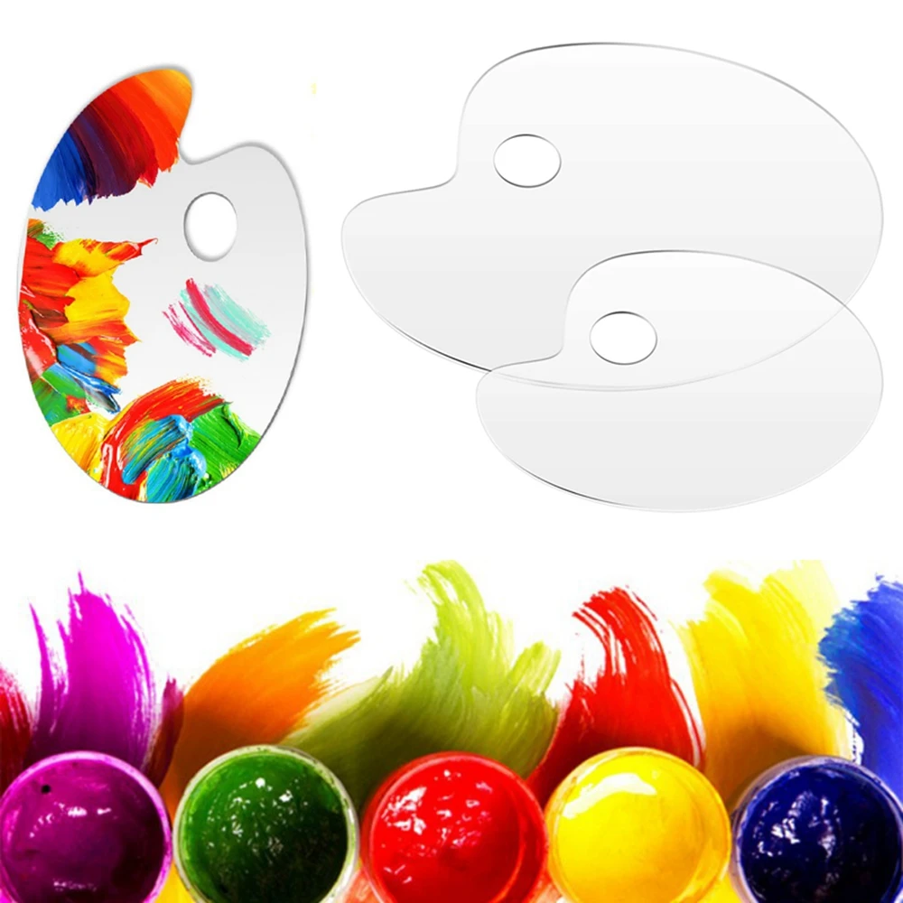 Oval Non-Stick Hand Painted Gouache Drawing Supplies Watercolor Art Pigment Pallet Palettes Painting Palette Clear Paint Tray