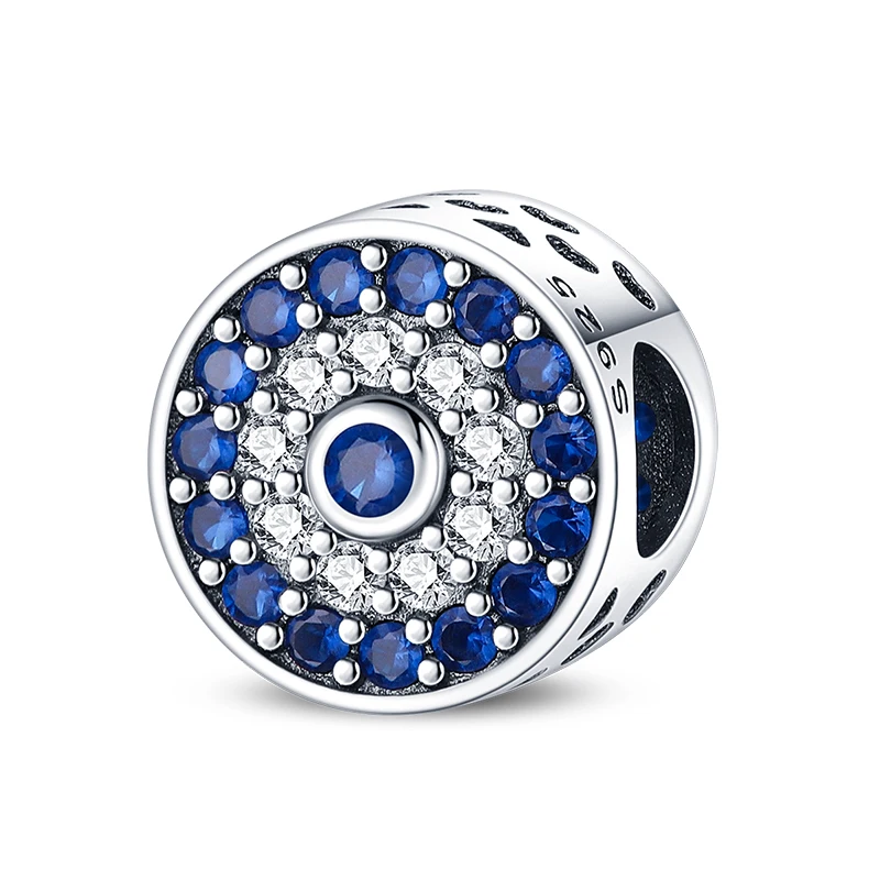 925 Sterling Silver Classic Round Magic Eye Charms Bead CZ Zircon Shining Dangle Fit Original Bracelet DIY Women Jewelry