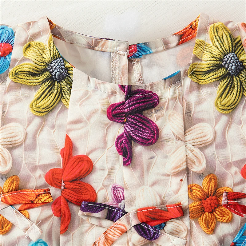 Summer New Baby Girl Dress Fashion Girl Dress Sleeveless Oil Painting Printed Dress Baby Outing Clothes