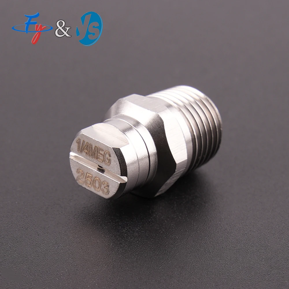

1/4" MEG High-Pressure Nozzle - 0-65° Adjustable Stainless Steel Fan Spray for Street/Car Washing & Dust Control