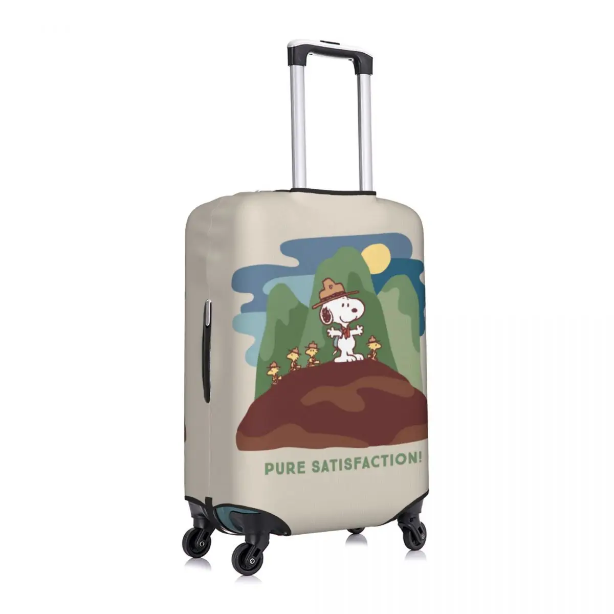 Custom Snoopy Woodstock Pure Satisfaction Luggage Cover Fashion Cartoon Dog Suitcase Protector Covers Suit For 18-32 inch