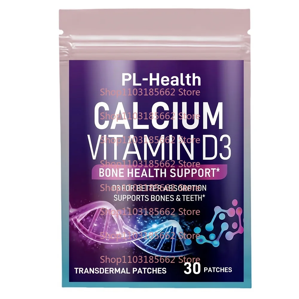

30 Patches Calcium Transdermal Patches for Women With Vitamin D3, Bone Health, Teeth & Immune Support