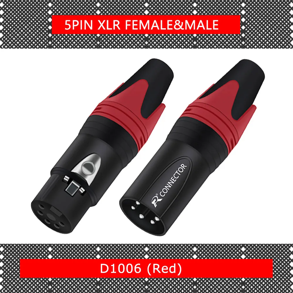 10 stks/partij 5 Pin XLR Connector Mannelijke/Vrouwelijke Jack Plug Vernikkeld 5 Pole Microfoon Jack MIC Kabel Terminal Audio connector