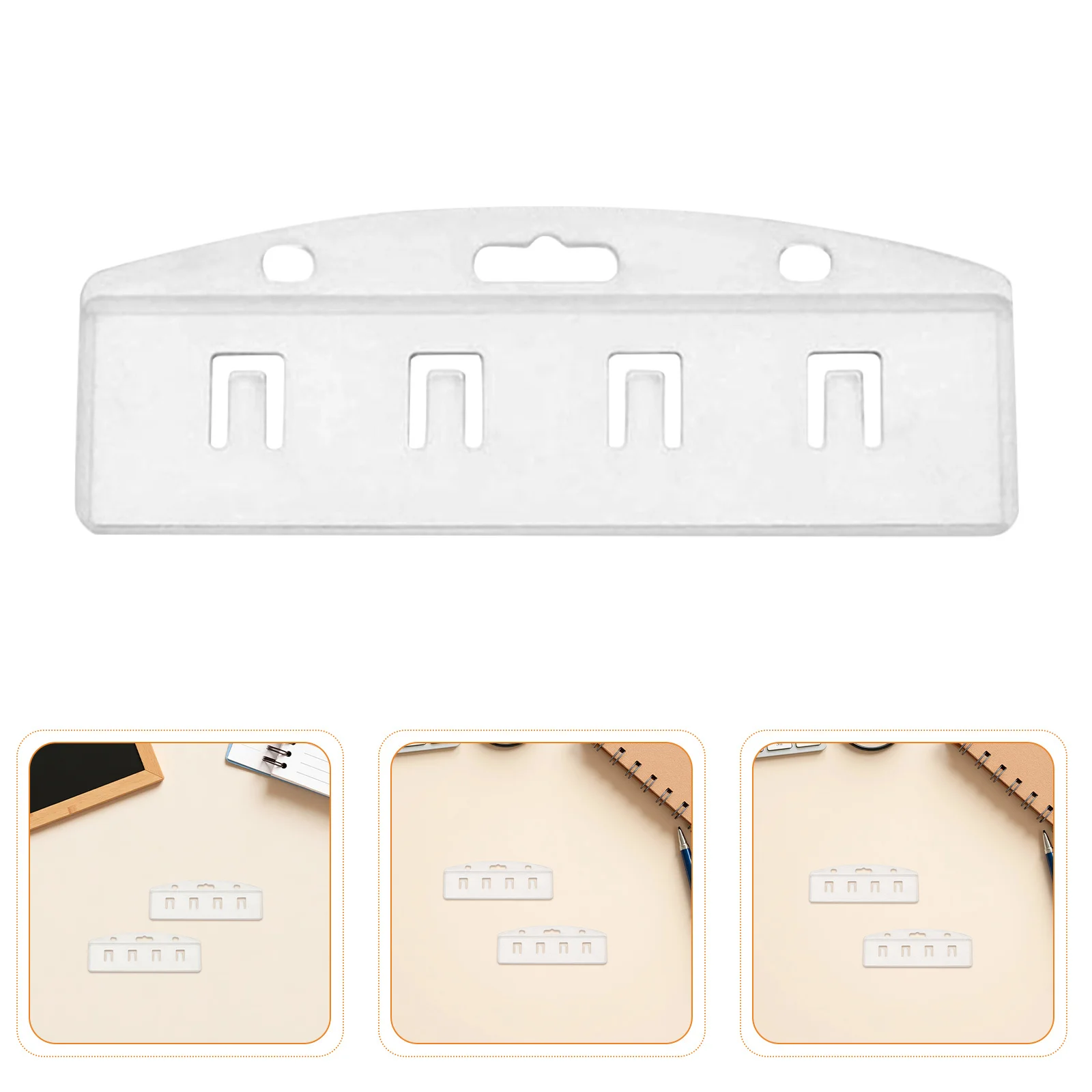 

25Pcs Transparent Horizontal Badge Holders Clear Rigid Half Card Plastic Id Protector Office Conference Swiping Credit Card