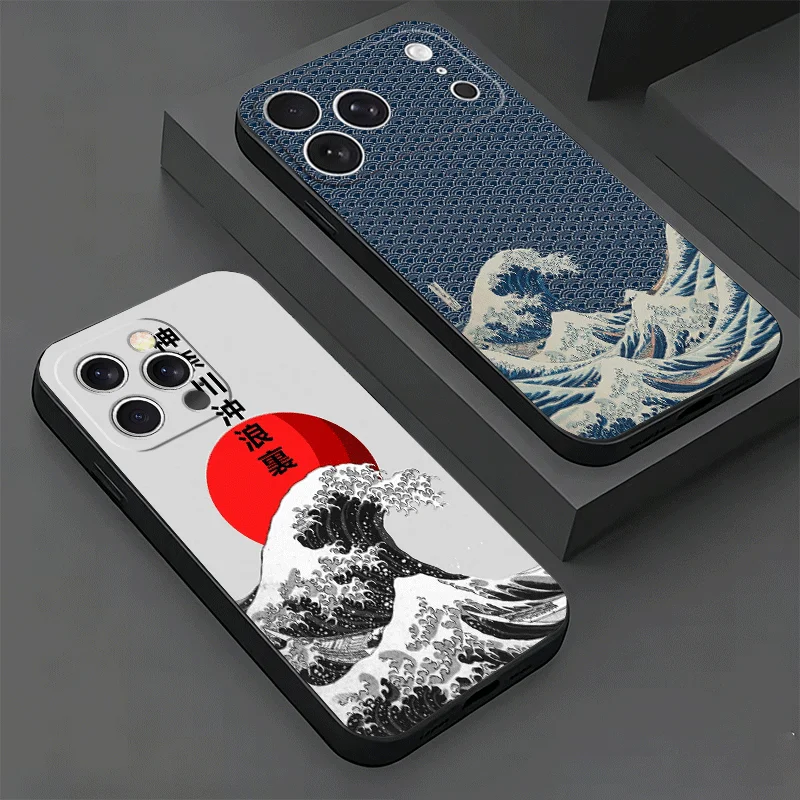 Japanese Wave Kanagawa Surfing Phone Case For iPhone 18 17 16 15 Plus 14 Pro Max 17E 16E 11 13 12 Mini XS X 7 SE Pattern Cover 1