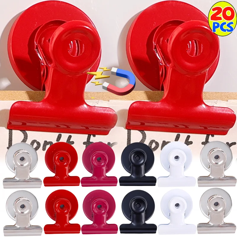 

1/20pcs Metal Magnetic Refrigerator Clips Multifunctional Magnet Secure Clips Home Office Whiteboard DIY Decorative Storage Hook