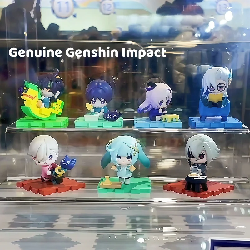

Genuine Genshin Impact Anime Blind Box Toy Children'S Dream Wonderer Kinich Arlecchino Neuvillette Figurine Model Ornament Toy