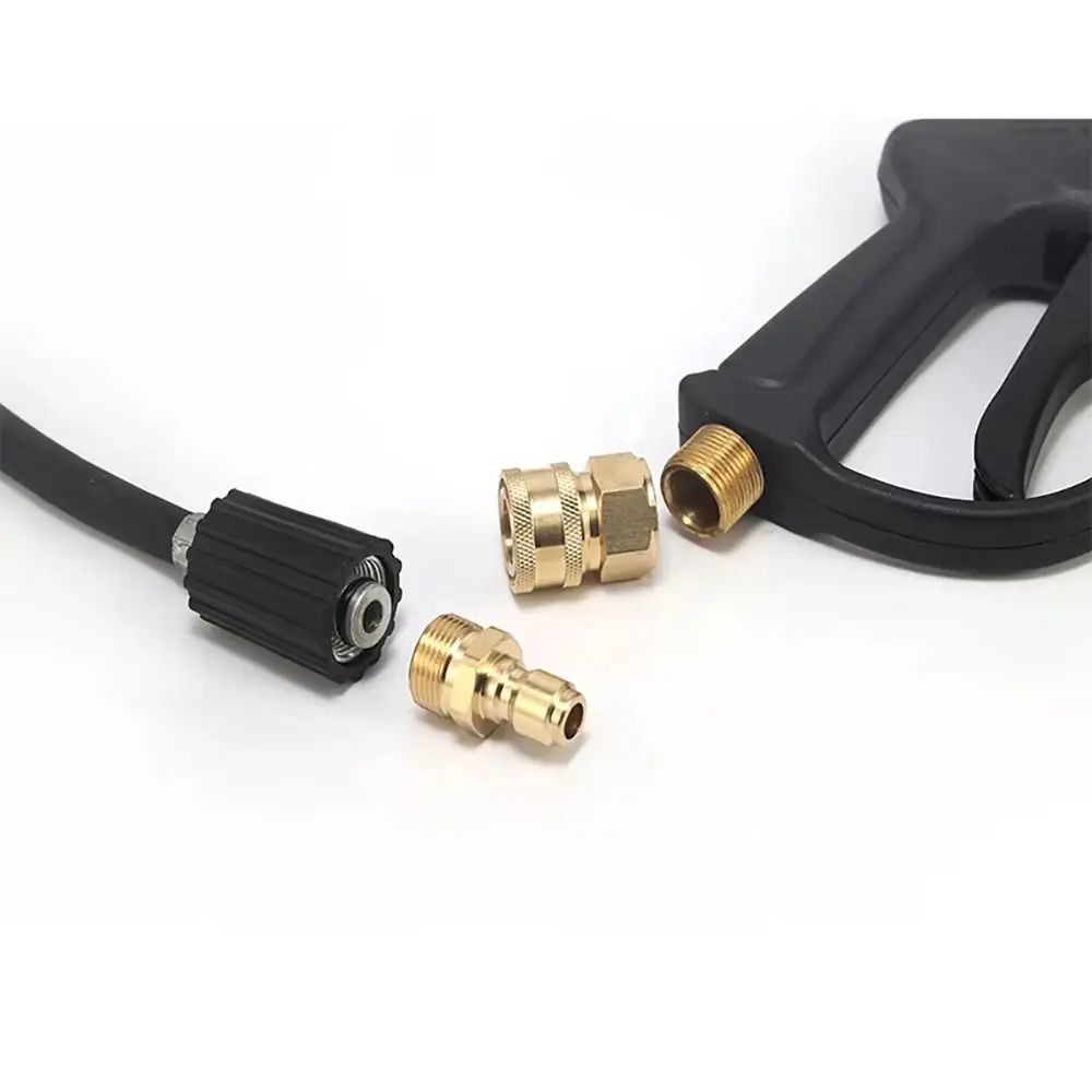1Set 3/8 M22 Pipe Joint For M22 High Pressure Washer Quick Connect Kits Hose Coupler Adapter Set M22 14/15mm Water Outlet Set