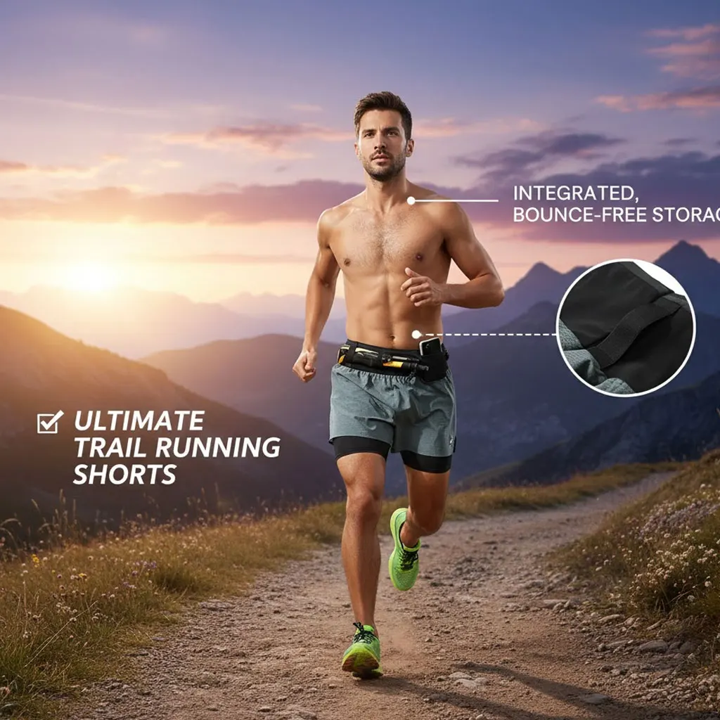 

Шорты 2-в-1 с двойным слоем для бега по пересеченной местности, марафона, фитнеса, баскетбола, активного отдыха и походов