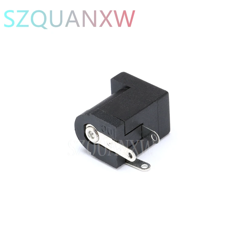 10Pcs 5.5x2.1mm DC-005 Black Power Jack Socket Connectors Supply Barrel-Type Right Angle PCB Mount Terminal