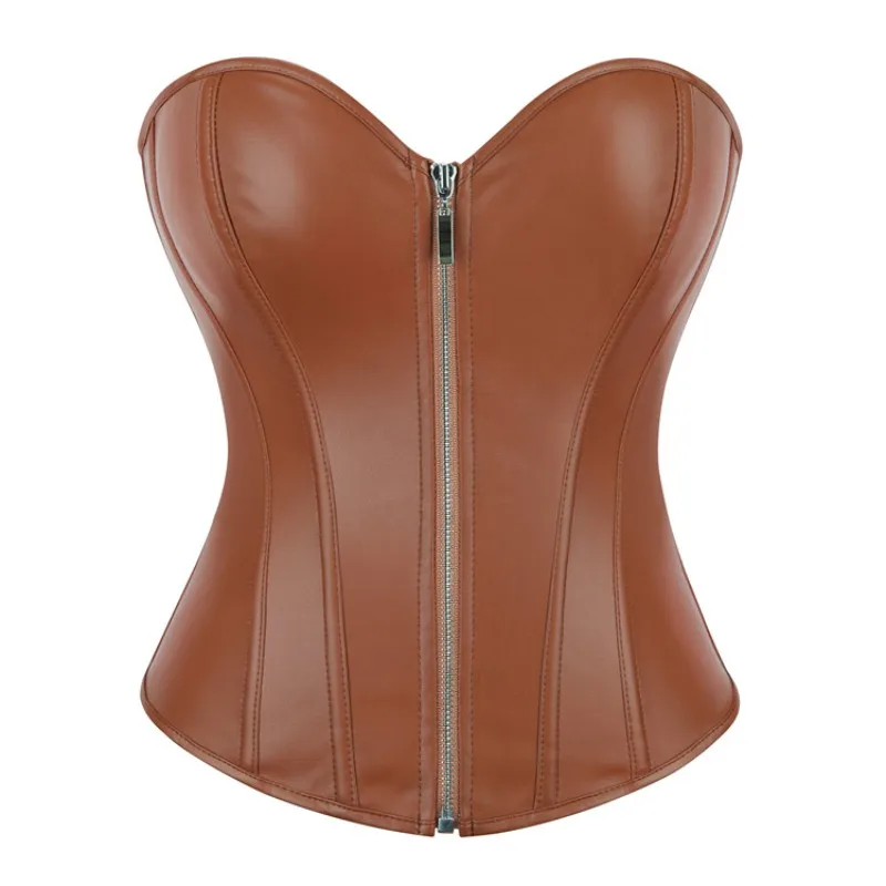 

Женские корсеты из искусственной кожи для талии, корсеты-бюстье из ПУ с молнией, большие размеры, сексуальное бурлеск-белье