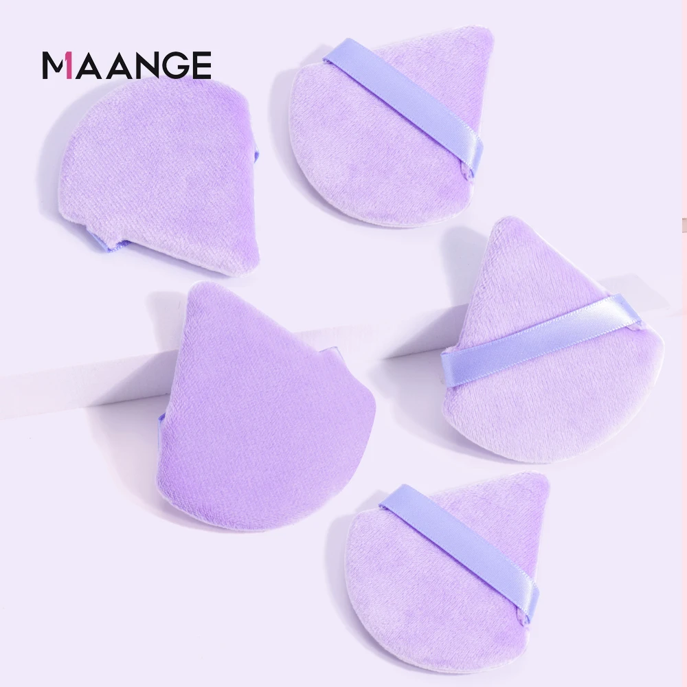 MAANGE 5pcs Makeup Sponge Puff Powder Foundation BB Cream Triangle Velvet Professional Cosmetic Powder Puff Facial Beauty Tool