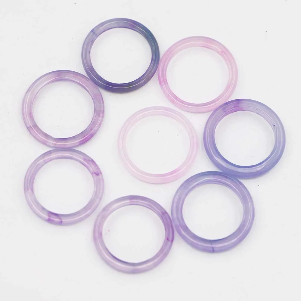 Free Shipping 3MM High-quality Colorful Agate Ring Fashion Narrow Strip Circle Simple Charm Finger Ornament Accessories 24Pc/Lot