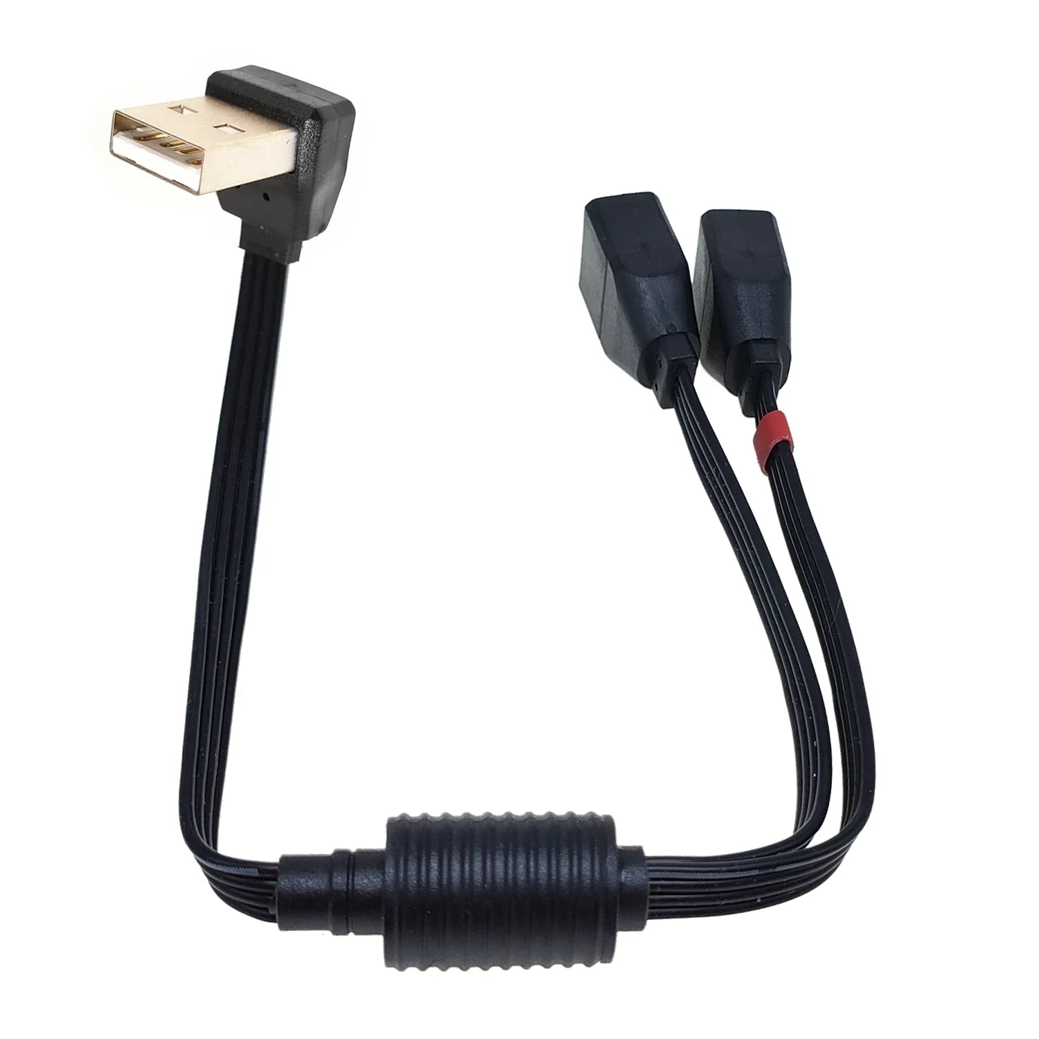 Car mounted computer elbow USB one drag two data charging cable 90 degree elbow USB one split two female port extension cable