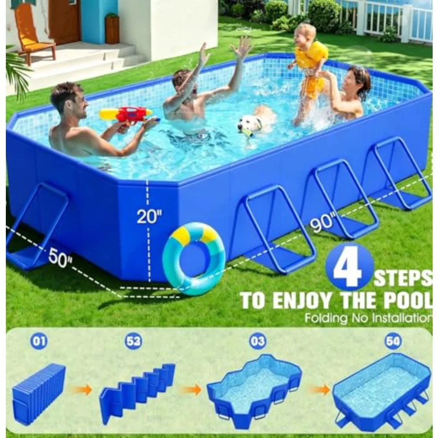 2026 Foldable Pool, Large Non-Inflatable Swimming Pool for,Adult Collapsible Pools Hard Plastic Shell, Oversized Thickened, Por