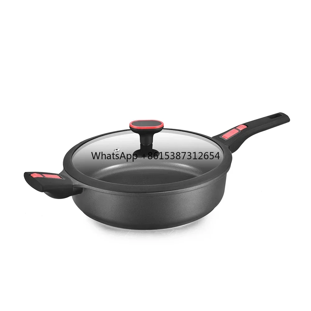 Conjunto de panelas de alumínio fundido OEM Smartpan com alça removível plug-in frigideiras e caçarolas conjunto de panelas