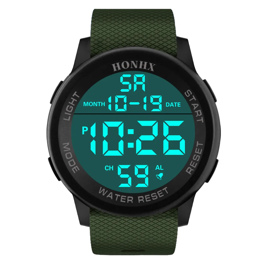 

Men Sport Watch Led Display Digital Watch Multi-Functional Rubber Strap Watch Casual Fitness Timekeeping Electronic Watch Reloj