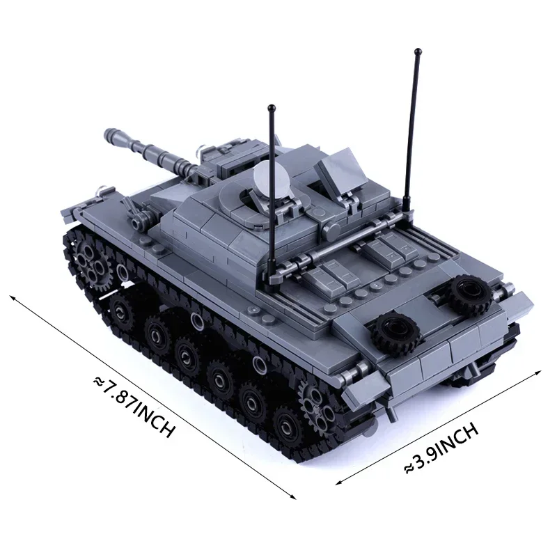 MOC Militare WW2 STUG III Carro Armato Building Blocks Germania Soldati Figure Artiglieria Armi Giocattoli Per Bambini Accessori Esercito Auto Mattoni