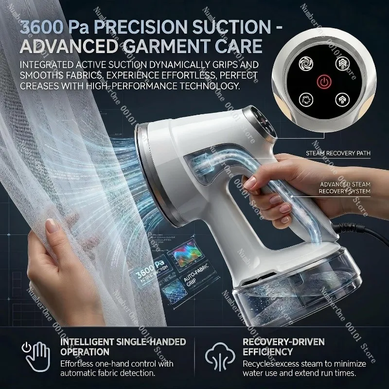New Adsorption Handheld Hanging Iron Large Water Tank LCD Screen Automatic Power Off Portable Ironing Machine