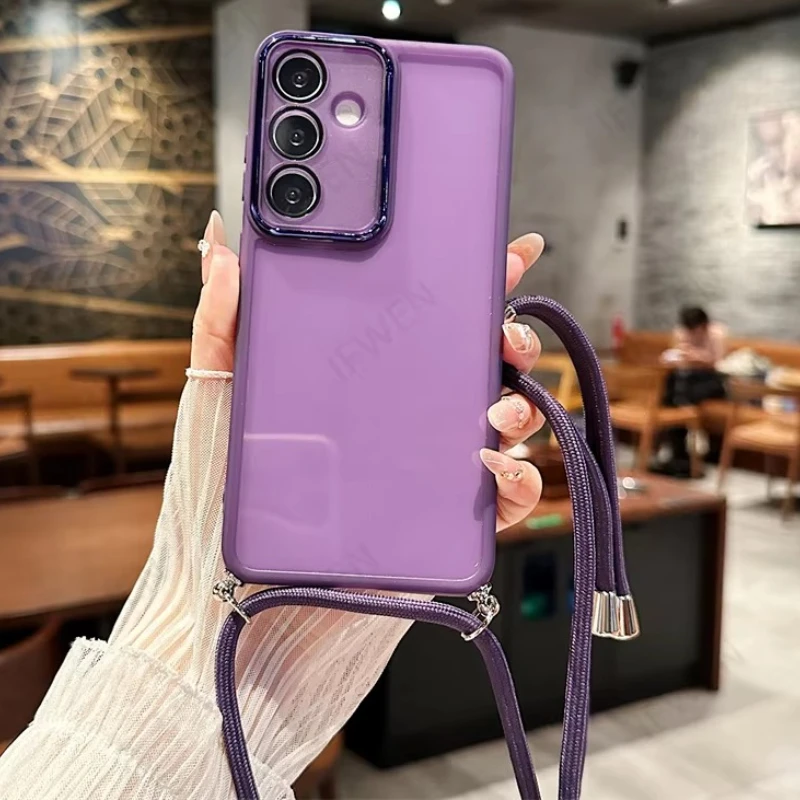 Crossbody Lanyard Case For Samsung Galaxy A56 A36 A26 A16 A06 A55 A35 A25 A15 A05 A05S Silicone Soft