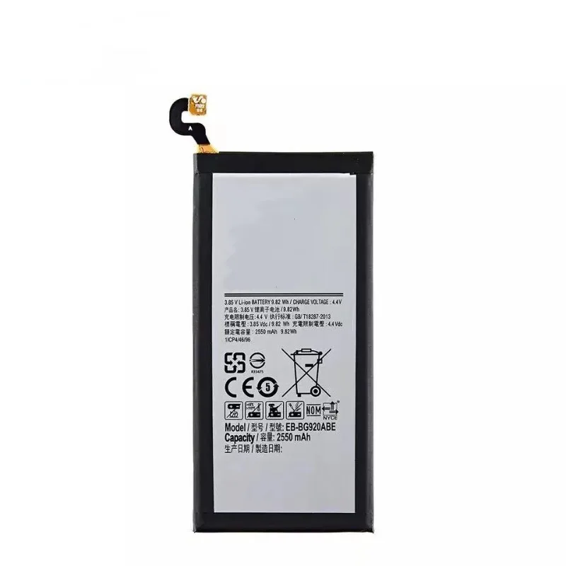 2550mAh EB-BG920ABE for Samsung Galaxy S6 G9200 G9208 G9209 Mobile Phone Batteries