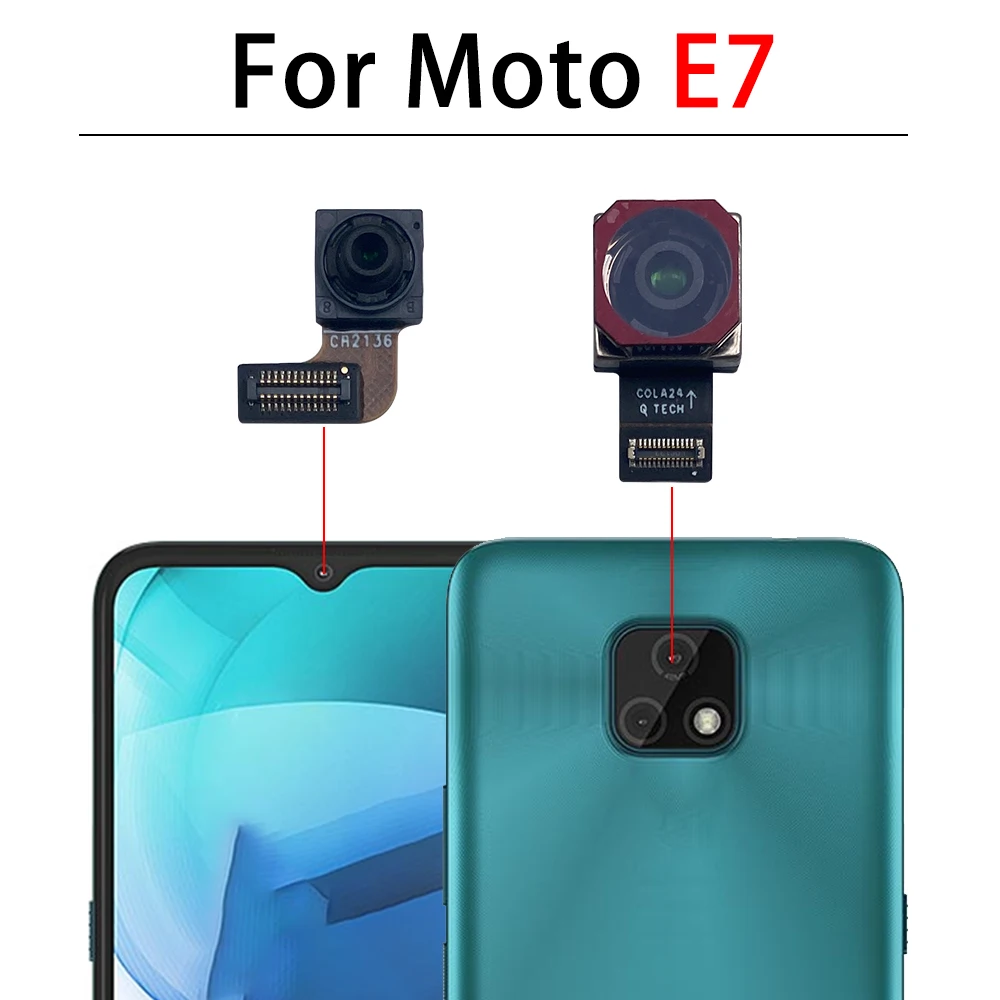 NEW Tested Back Big Main Camera Module And Front Small Camera Module Flex Cable For Motorola Moto E40 E20 E6S E6 E7 Power Plus