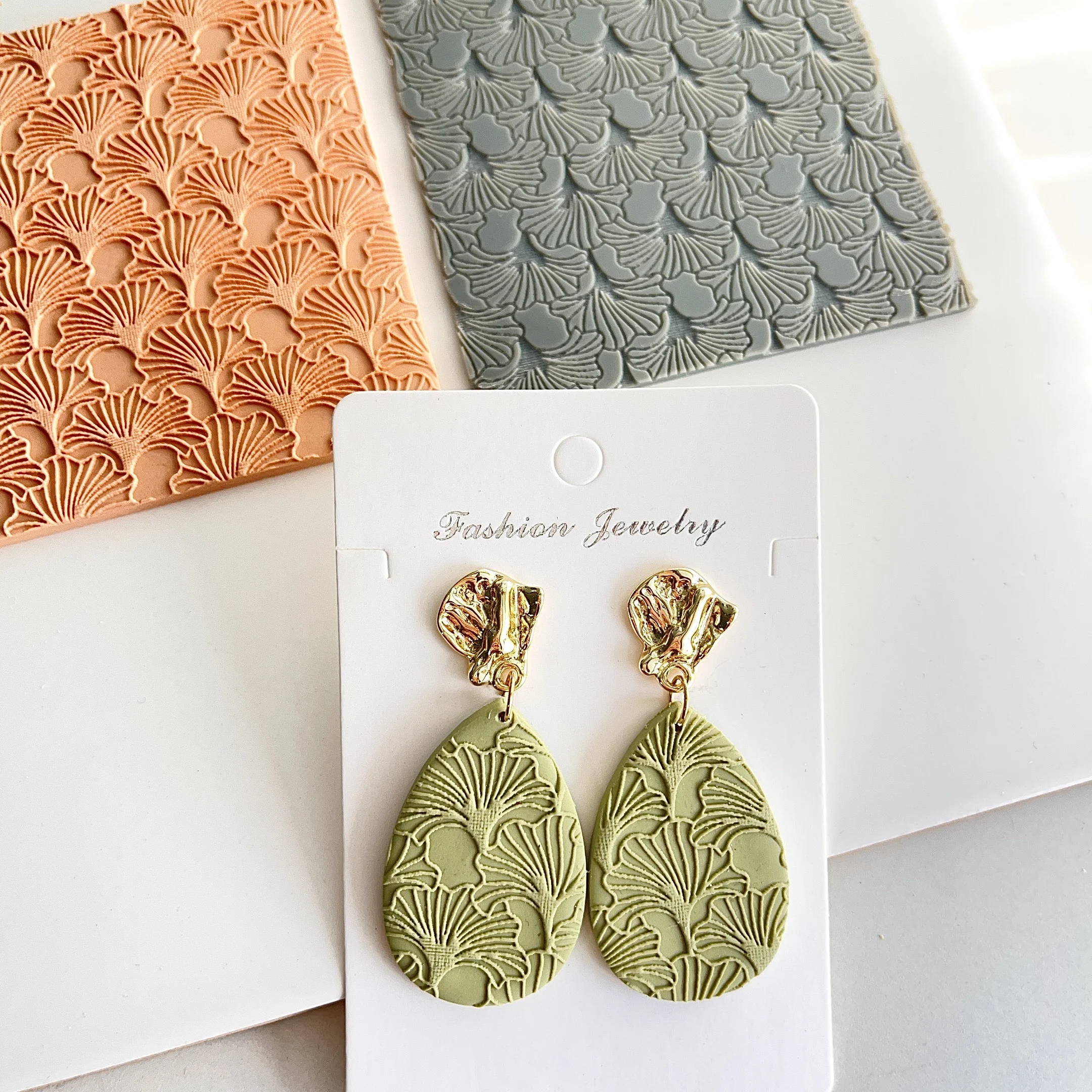 Polymer Clay Texture Sheets, Clay Texture Mat for Making Earrings Jewerly, Polymer Clay Earrings Tools Polymer Clay Earring