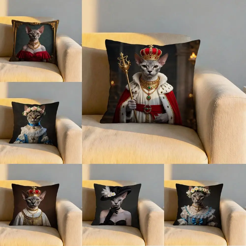 Sphynx cat Cushion Cover Soft Reversible & Durable Pillow Cover – Multi-Scene Use for Home & Car Daily Comfort