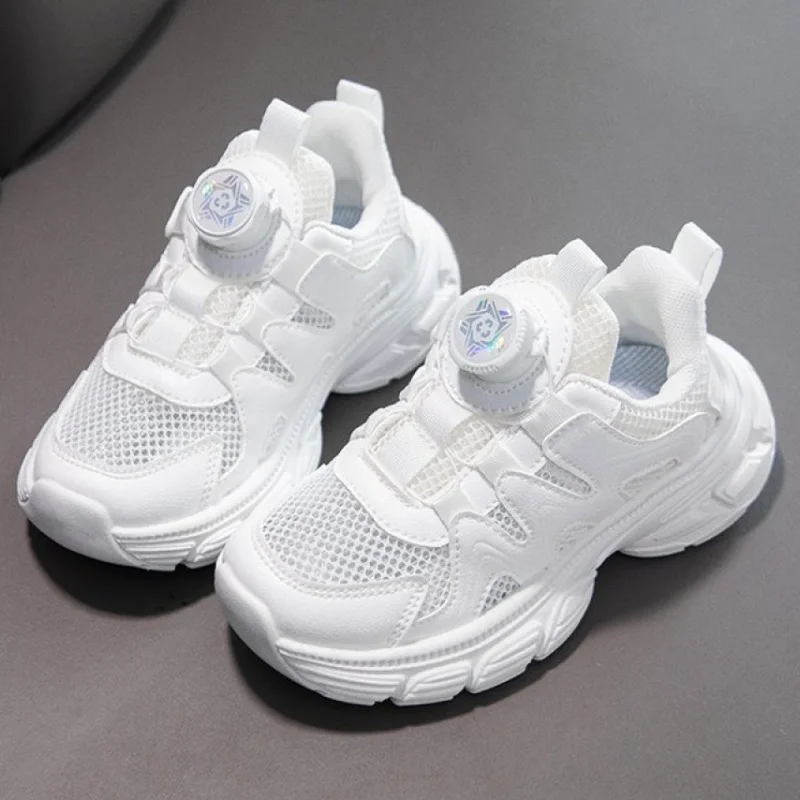 

Spring Summer Sport Shoes For Children Anti-slippery Mesh Breathable Teenager Kid's Sneakers Solid Color Casual Running Footwear