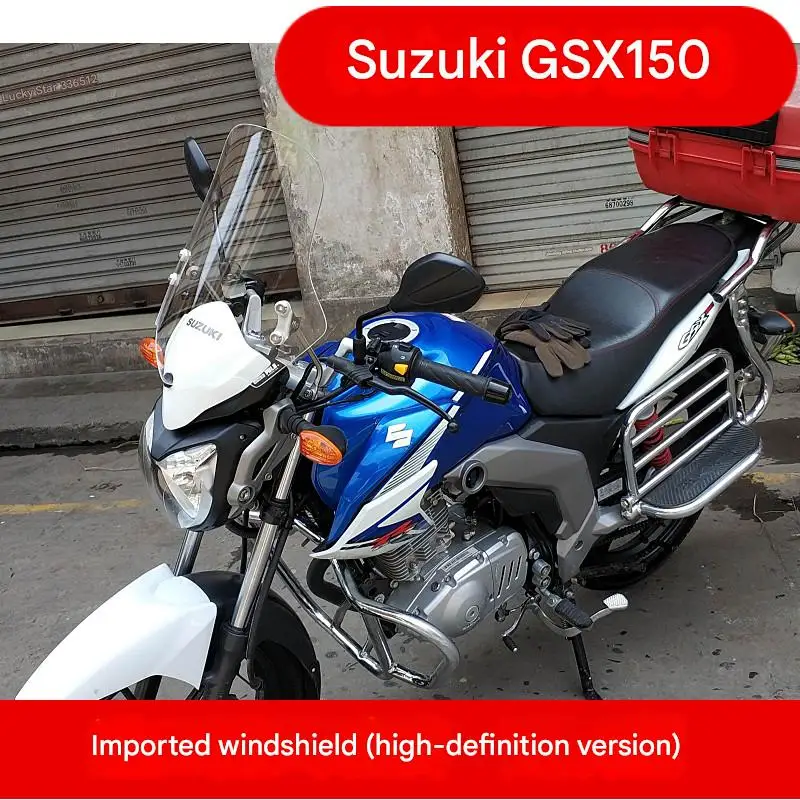 For Suzuki GSX150, the front windshield of the windscreen frame is made of imported glass and has an enhanced wind deflector.