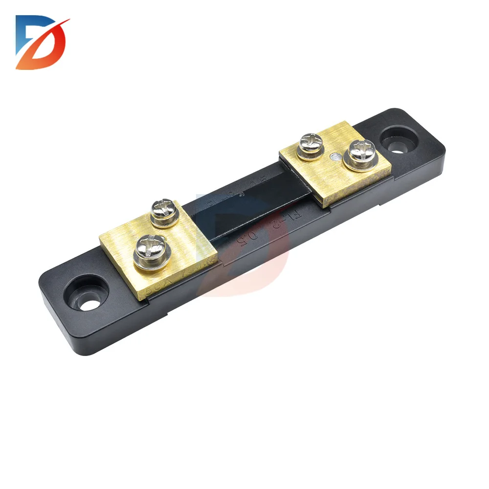 External Shunt 50A 75mV Ammeter Shunt Resistor for LED Digital Voltage, Current, Power and Temperature Measurement Instruments