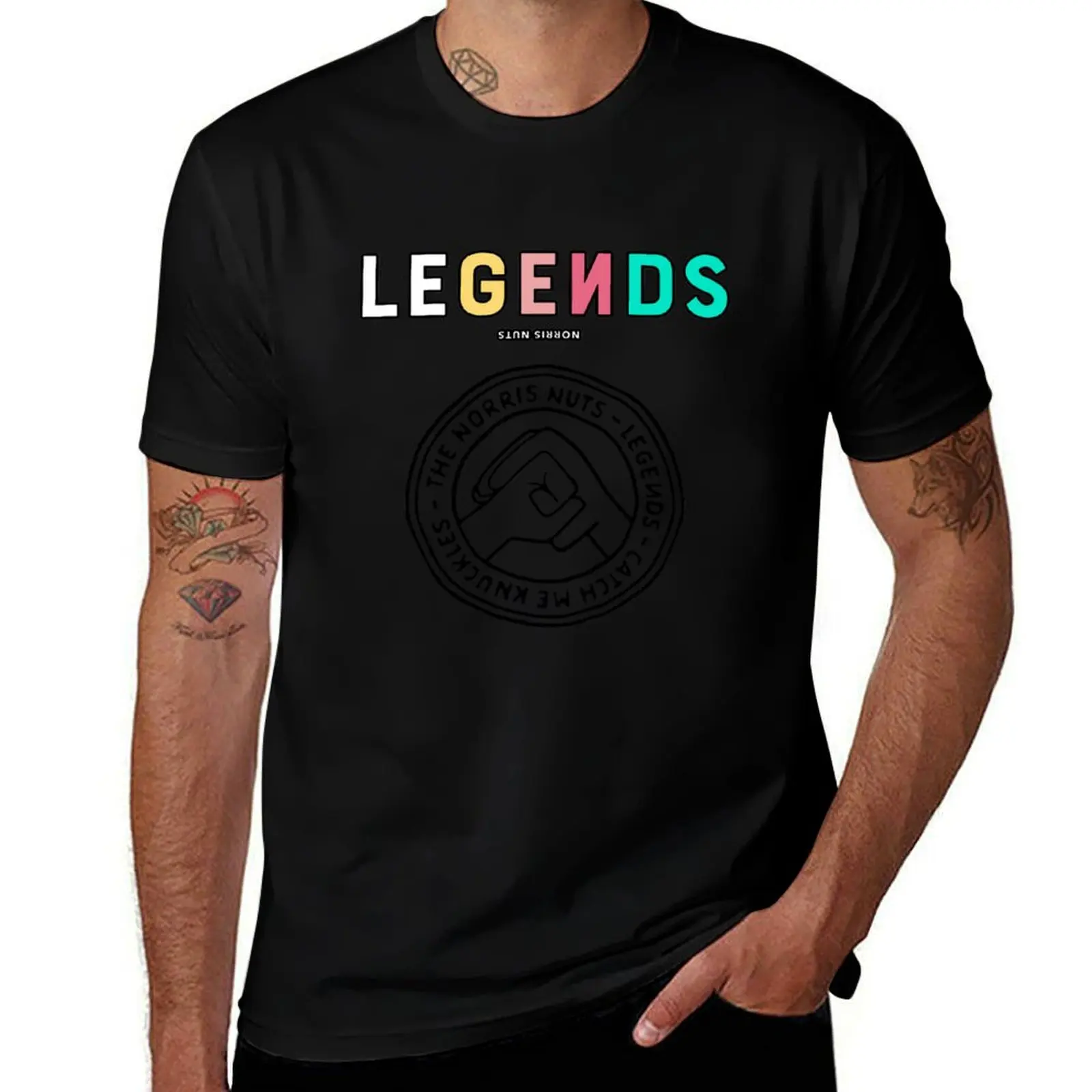 The Norris Nuts Legends Catch Me Knuckles T-Shirt Comfortable Basic Crew Neck Tee T-Shirt