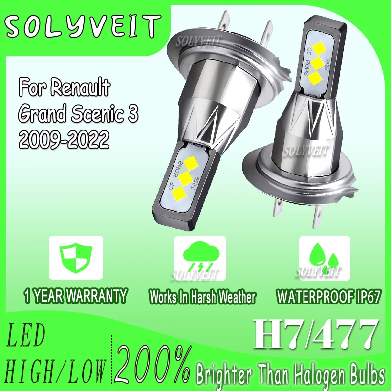 

Clear Visibility Waterproof Design LED Headlight For Renault Grand Scenic 3 2009 2010 2011 2012 2013 2014 2015 2016 2017-2022