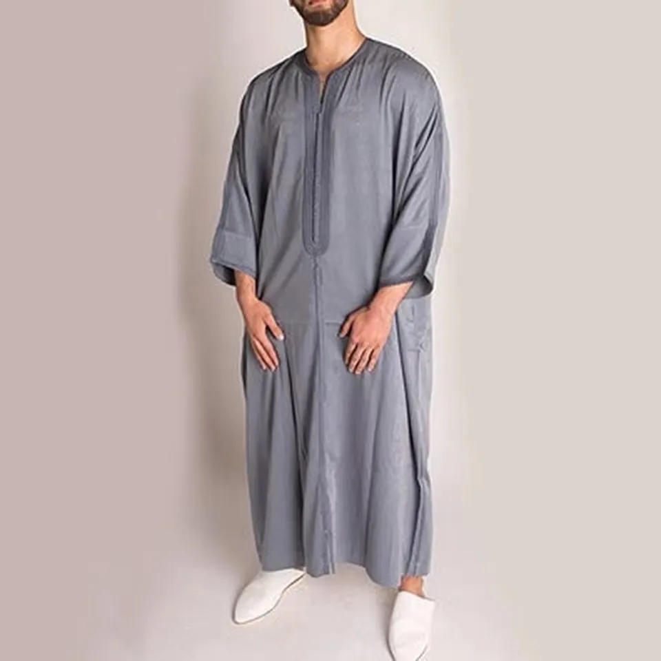 Jubba Thobe For Man Islamic Muslim Clothing Fashion Moroccan Saudi Arabic Dubai Oman Abaya Long Embroidery Casual Kaftan