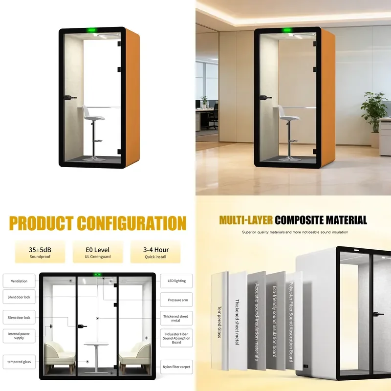 for Sound Insulation Silent Office Furniture Telephone Booth Indoor Small Recording Studio Soundproof Office Cabin