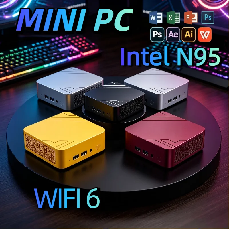 Intel Core N95 Desktop Mini PC 16GB RAM 1TB SSD Dual WiFi6 BT5.2 Windows Office Gaming 4K HD Mini Computer