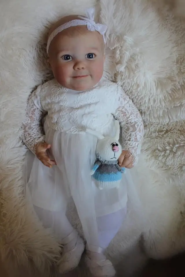 

SANDIE 60CM June Awake Huge Reborn Toddler Baby Doll Quality Genesis Hand Painted Doll with Visible Veins Collectible Art Doll