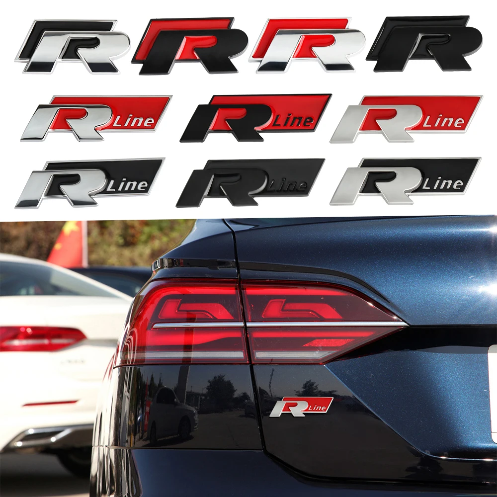 1Pcs Car Metal Badge Side Body Fender Trunk Stickers For Volkswagen GTI R Line Logo VW Scirocco GOLF MK6 Polo Tiguan CC Passat