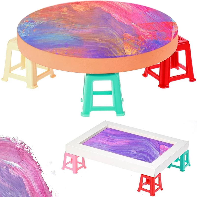 12Pcs Canvas Stand For Painting,Plastic Paint Pouring Supplies,Skip Paint Pouring Supplies Tools For Fluid Acrylic