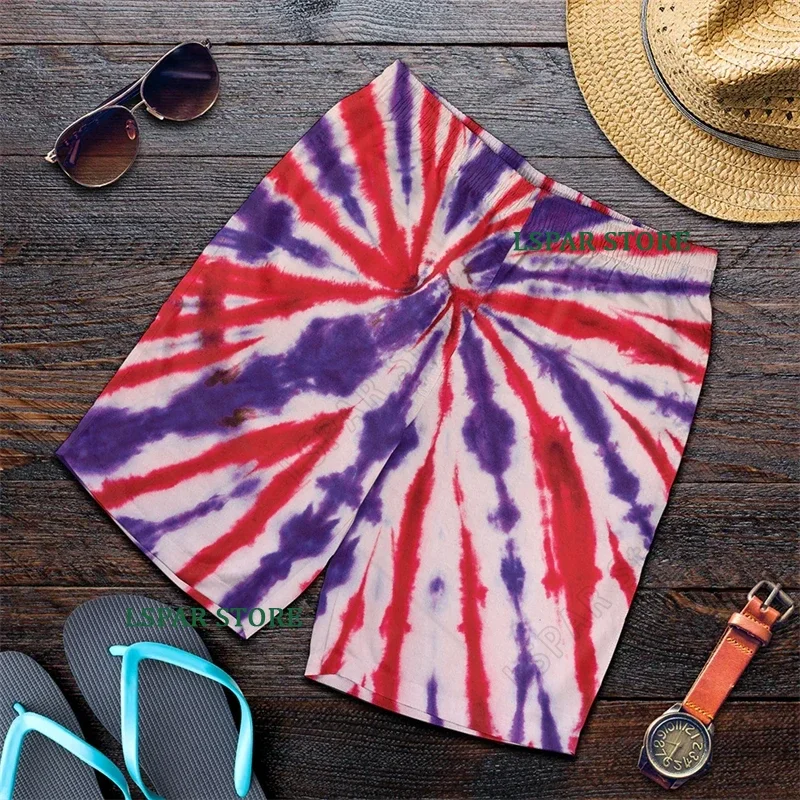 Men's Ice Shorts Beach Shorts Tie Dye 3D PrintiNg Graphic Short Pants Sports Breathable Soft Short Daily Holiday Trunks