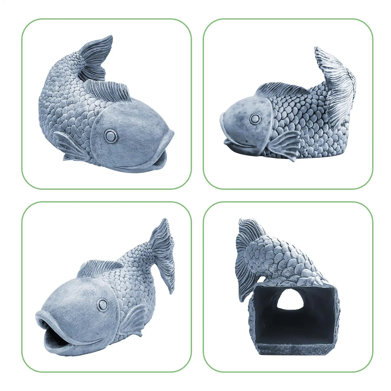Gutter Spout Realistic Fish Sculpture Gutter Diverter Resin Extension Block Watering Solution For Yard Patio Residential Lawn