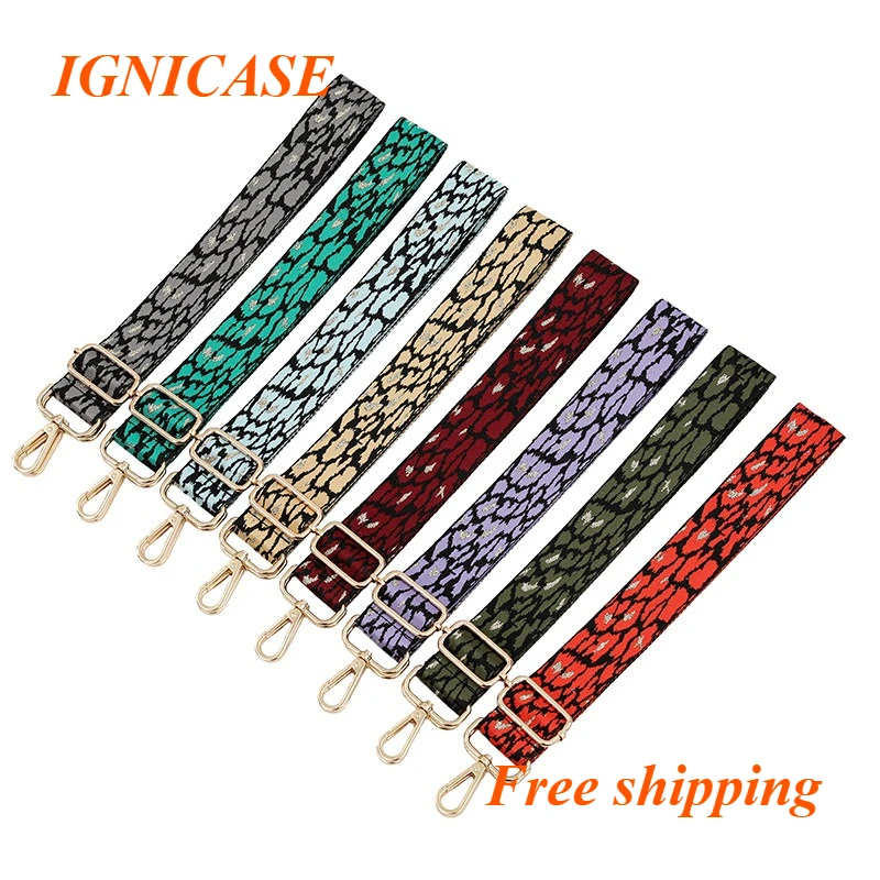 IGNICASE Leopard Print Bag Shoulder Strap Accessories Single Shoulder Oblique Span Adjustable Replacement Burden Reduction Strap