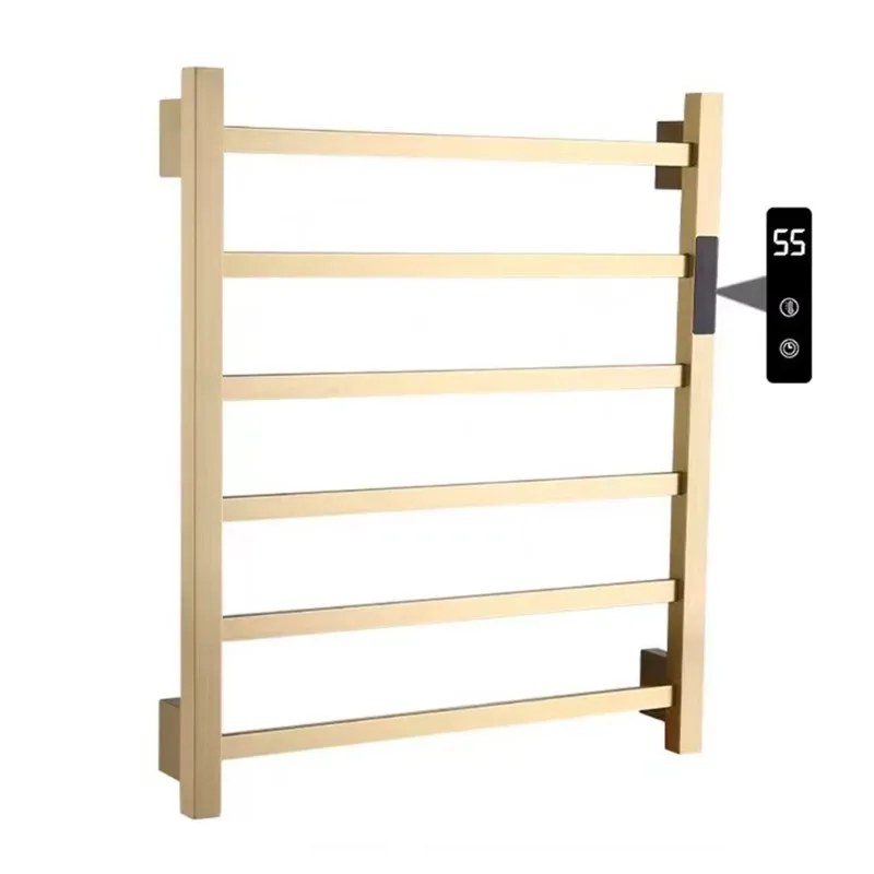 Luxury Wall Mounted Heated Towel Rack Multi-Level Temperature Timer Adjustable Self-Adhesive Luxury Towel Kitchen Apartment