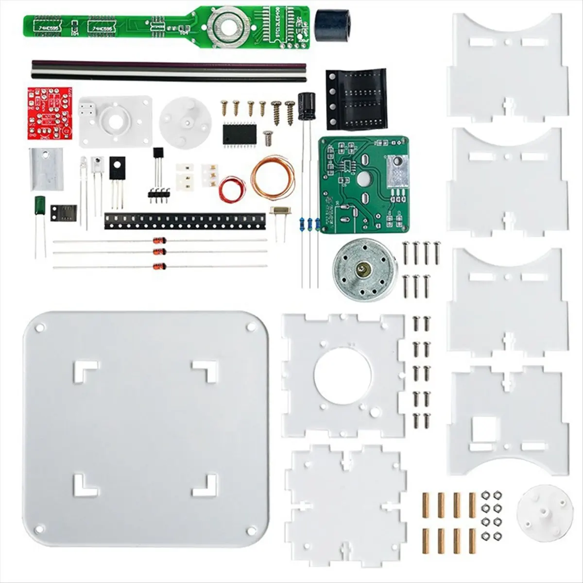 Flat Rotation LED Dot Matrix Display DIY Kit 51 Single Chip Microcomputer Welding DIY Electronic Parts,No Downloader-A82Z